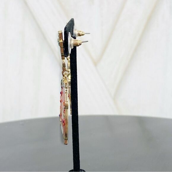 Serra Ugly Sweater Rhinestone Dangle Earrings Holiday Christmas - Picture 3 of 9